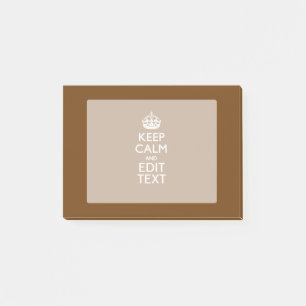 Post-it® Gardez le calme et votre texte sur le brun