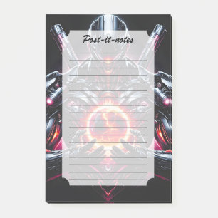 Post-it® Gardien Cosmique Cybernétique Abstrait Robot Futur