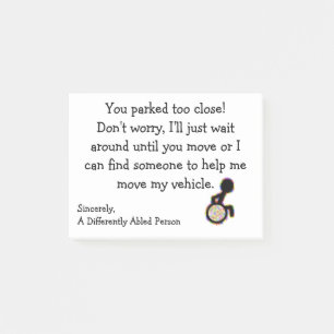 Post-it® Garé Trop Près Après.