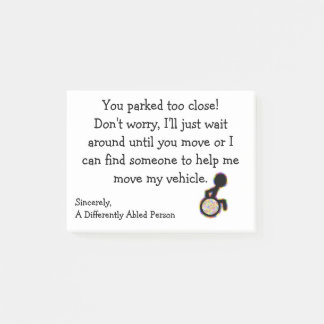 Post-it® Garé Trop Près Après.