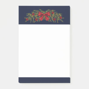 Post-it® Garland De Noël Avec Bow Rouge Et Baubles