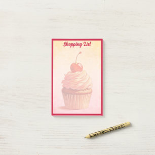 Post-it® Gâteau Cupcake Cerise de style Vintage Rose Jaune 