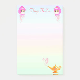 Post-it® Génies et lampe magique sur fond pastel Choses à f