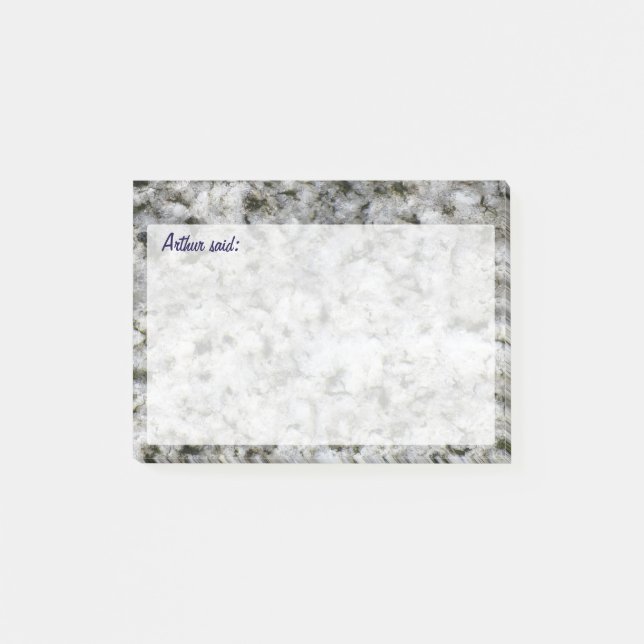 Post-it® Géologie White Granite Rock Texture avec texte (Devant)