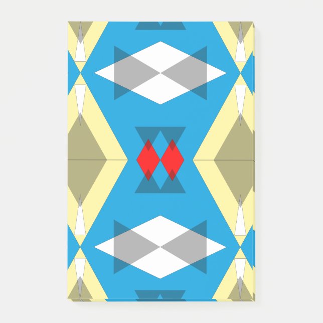 Post-it® Geometric Convergence in Blue and Gold (Devant)