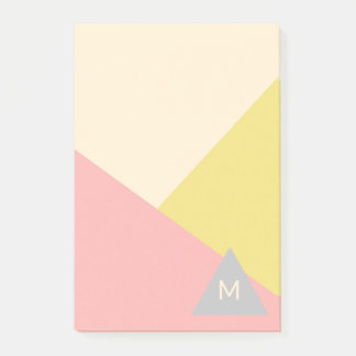 Post-it® Geometric Shapes in Pastel Colors Monogrammed