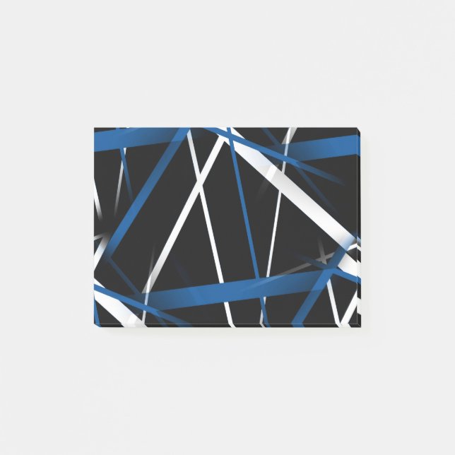 Post-it® Géométrie Urbaine Noir Blanc Bleu (Devant)