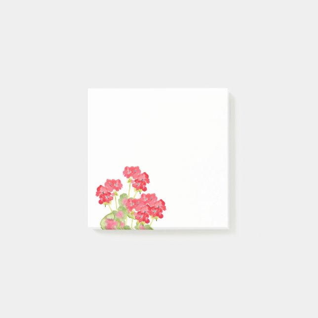 Post-it® Geraniums d'aquarelles rouges 2 (Devant)