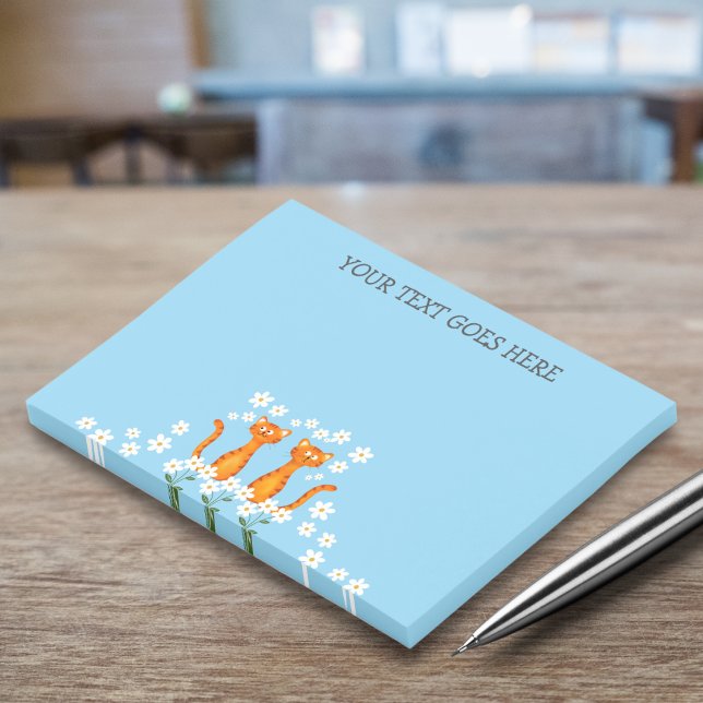 Post-it® Gingembre sur mesure mignon floral bleu orange cha (Créateur téléchargé)