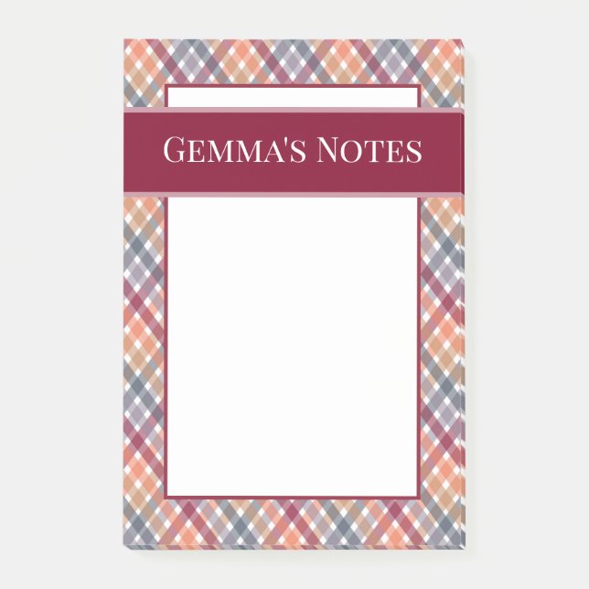 Post-it® Gingham d'automne (Devant)