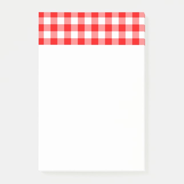 Post-it® Gingham rouge vif personnalisé (Devant)