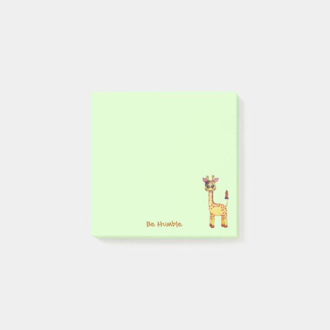 Post-it® Girafe mignonne de bébé d'aquarelle (Devant)