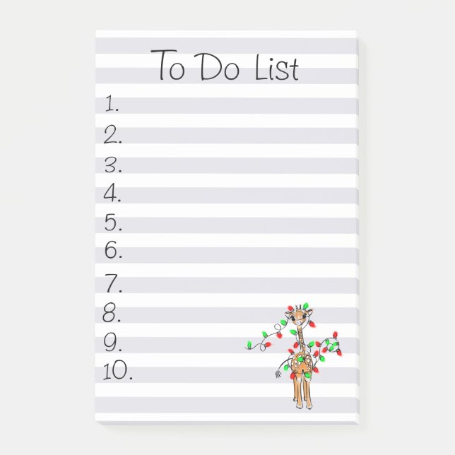 Post-it® Giraffe de vacances - scintillant rouge et vert lu (Devant)