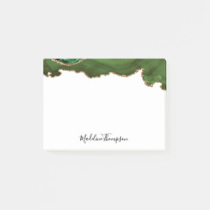Post-it® Girl Green Velvet Agate Géode Typographie de scrip
