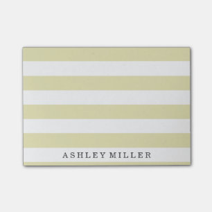 Post-it® Girly Gold Classic Stripes Monogram Post-It Notes