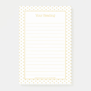 Post-it® Girly Hearts Faux Gold Foil Motif blanc