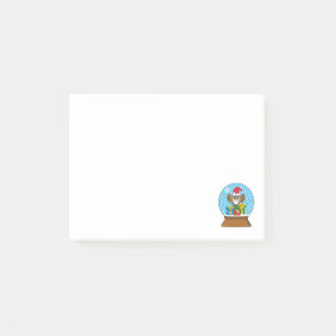 Post-it® Globe des neiges avec Chouette du Père Noël