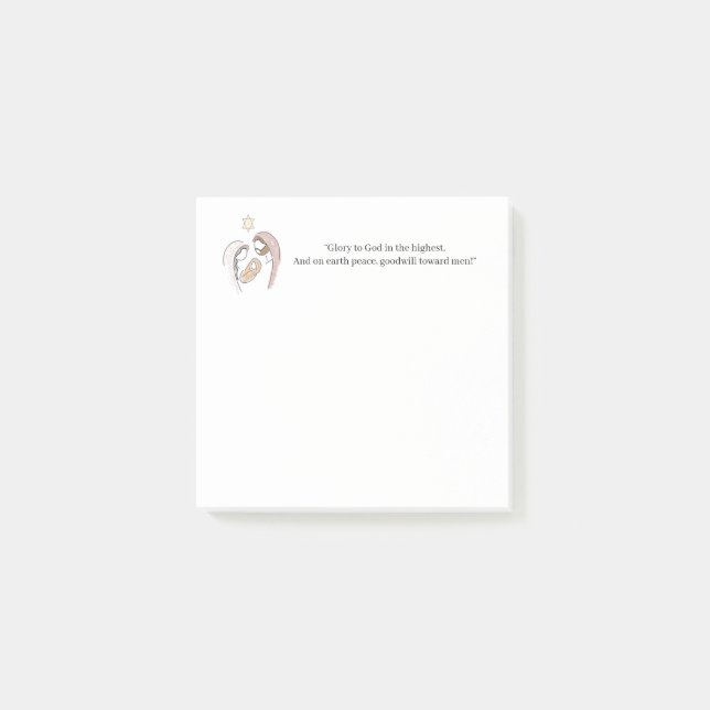 Post-it® "Gloire À Dieu Sur Le Plus Haut" Nativité Noël | (Devant)
