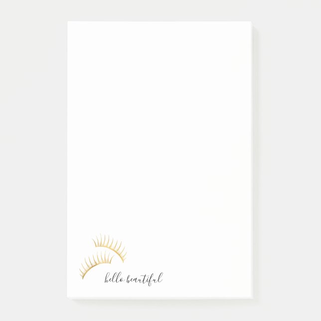 Post-it® Gold Eyelashes Bonjour Belle (Devant)