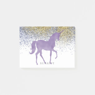 Post-it® Gold Faux Parties scintillant violet Unicorne Pers
