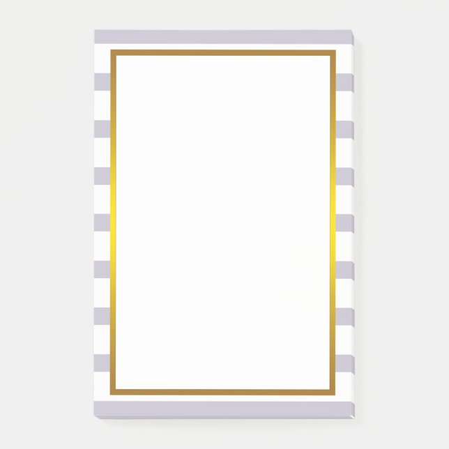 Post-it® Gold Foil Gris Gris Grille blanche (Devant)