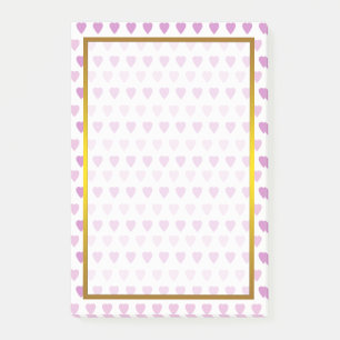 Post-it® Gold Foil Purple Love Heart Motif Valentine
