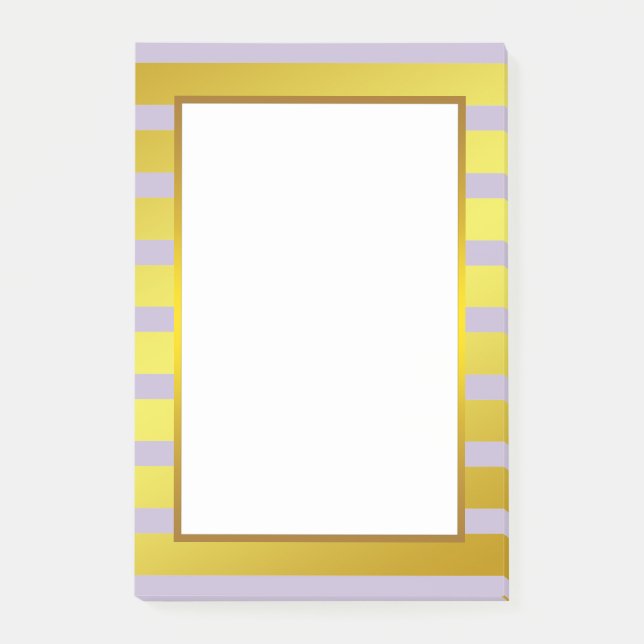 Post-it® Gold Foil Purple Stripe blanche (Devant)
