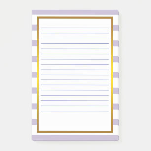 Post-it® Gold Foil Purple Stripe blanche Classic Lignes