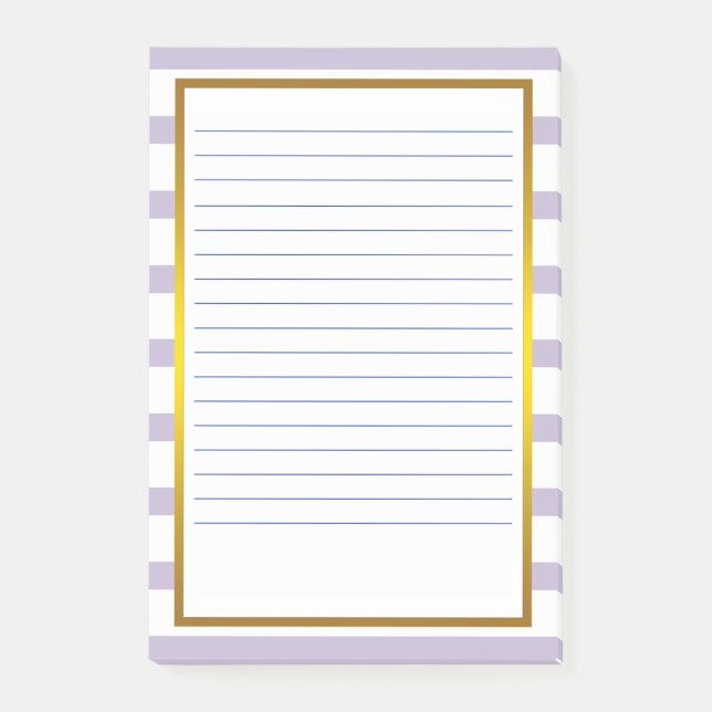 Post-it® Gold Foil Purple Stripe blanche Classic Lignes (Devant)