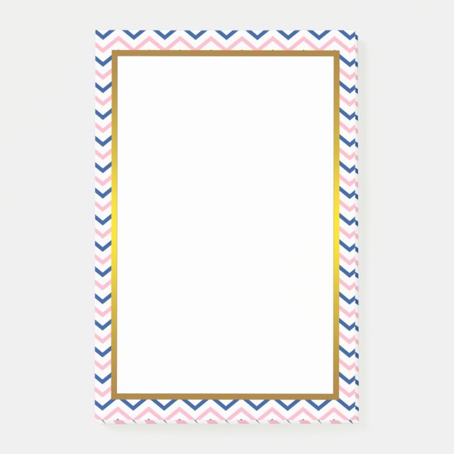 Post-it® Gold Foil rose Chevron Zigzag Motif (Devant)