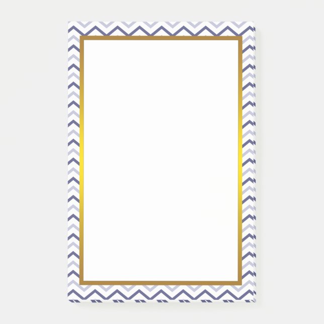 Post-it® Gold Foil Silver Grey Chevron Zigzag Motif (Devant)