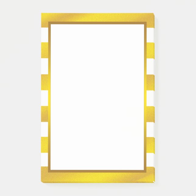 Post-it® Gold Foil White Golden Stripe propre (Devant)
