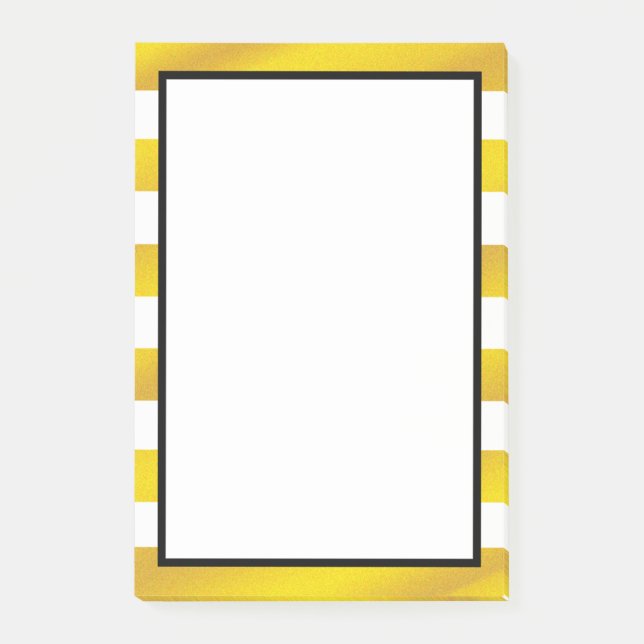 Post-it® Gold Foil White Golden Stripe propre (Devant)