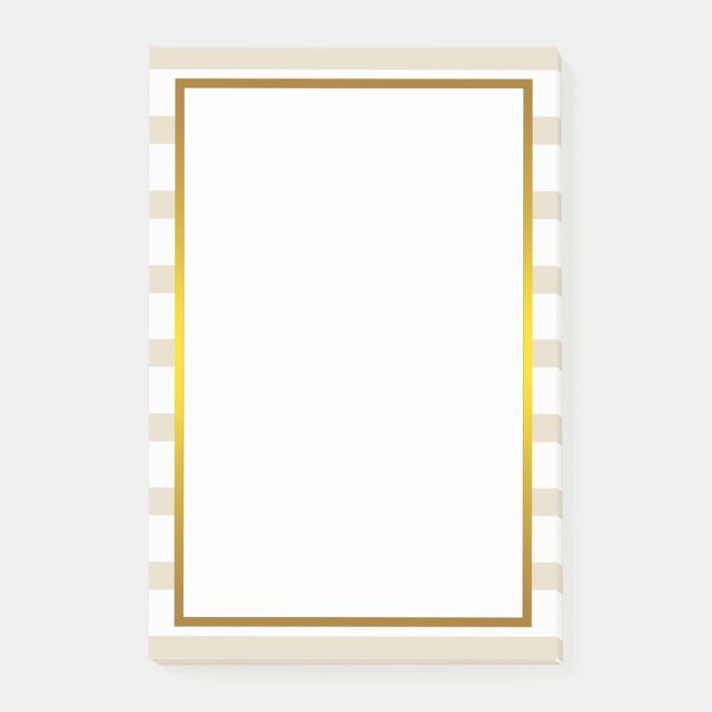 Post-it® Gold Foil Yellow Stripe blanche (Devant)