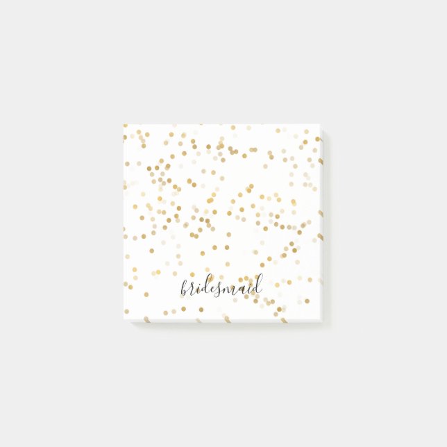 Post-it® Gold Glam Confetti Bridesmaid (Devant)