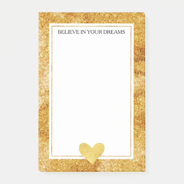 Post-it® Gold Glitz Heart (Devant)