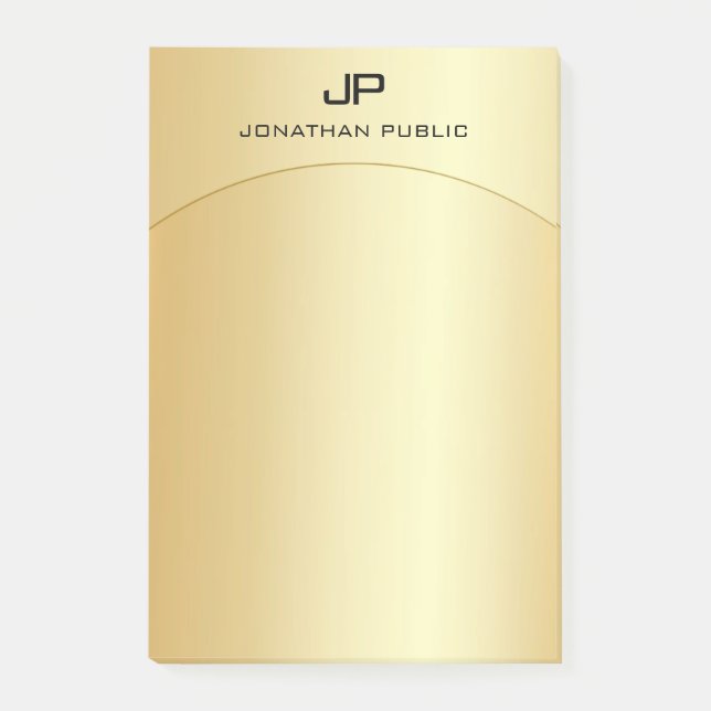 Post-it® Gold Look Elegant Moderne Monogramme Modèle (Devant)