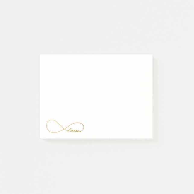Post-it® Gold Love Infinity PostIt Notes (Devant)