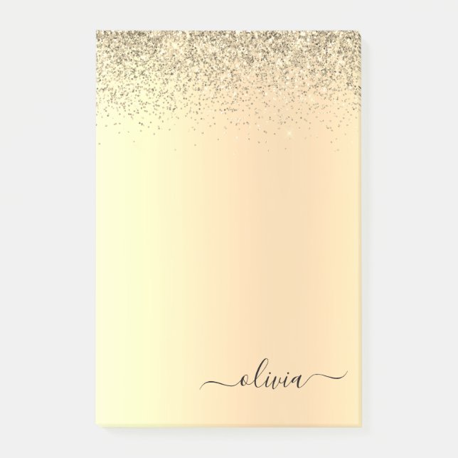 Post-it® Gold Parties scintillant Girly Luxe Moderne Monogr (Devant)