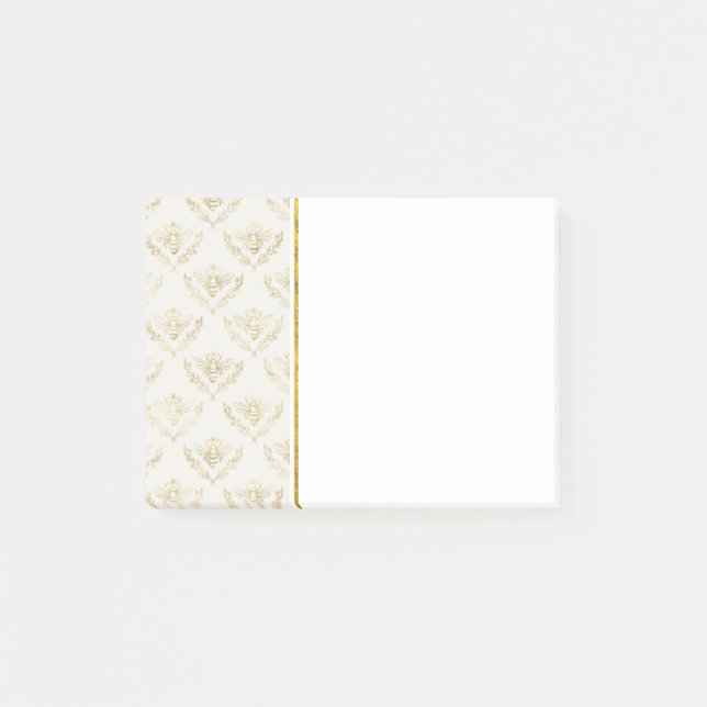 Post-it® Golden Bumble Bee avec un Motif de la Couronne (Devant)