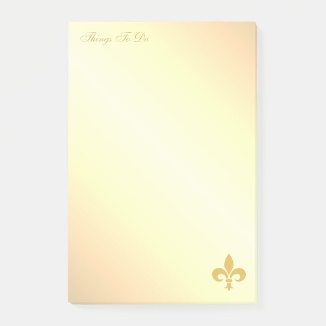Post-it® Golden Fleur de Lis sur Golden Gradient Post-it No (Devant)