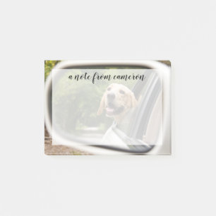 Post-it® Golden Labrador In Rearview Mirror