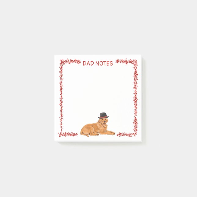 Post-it® Golden Retriever en Casquette noir (Devant)