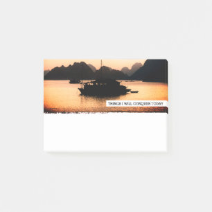 Post-it® Golden Sunset, Halong Bay boats - Vietnam (bureau)