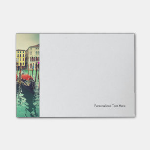 Post-it® Gondolas Sur Grand Canal, Venise, Italie. Retro