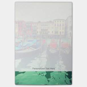 Post-it® Gondolas Sur Grand Canal, Venise, Italie. Retro