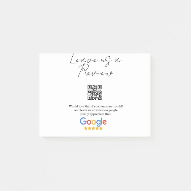 Post-it® Google review business logo Scan QR review (Devant)