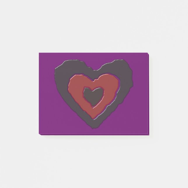 Post-it® Gothique Melting Love Heart Post it note Pad (Devant)