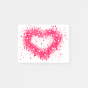 Post-it® Graffiti peinture rose brillant design coeur