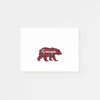 Post-it® Grampa Bear Buffalo Red Plaid Matching Family